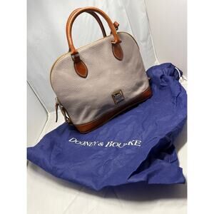 Dooney & Bourke Grey Pebble Grain Leather Satchel Handbag with dust bag